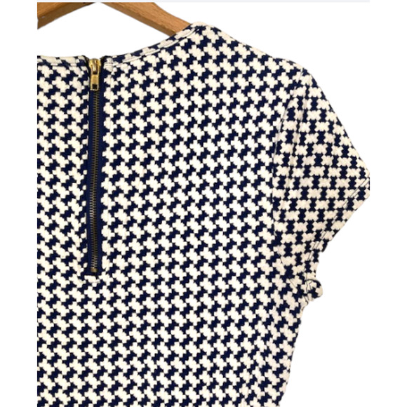 NAVY and White Houndstooth Dress - Large - Picture 6 of 6